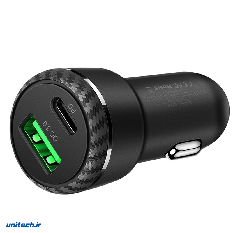 شارژر فندکی فست شارژ مک دودو CC5970 QC3.0 2.4A PD 38W2